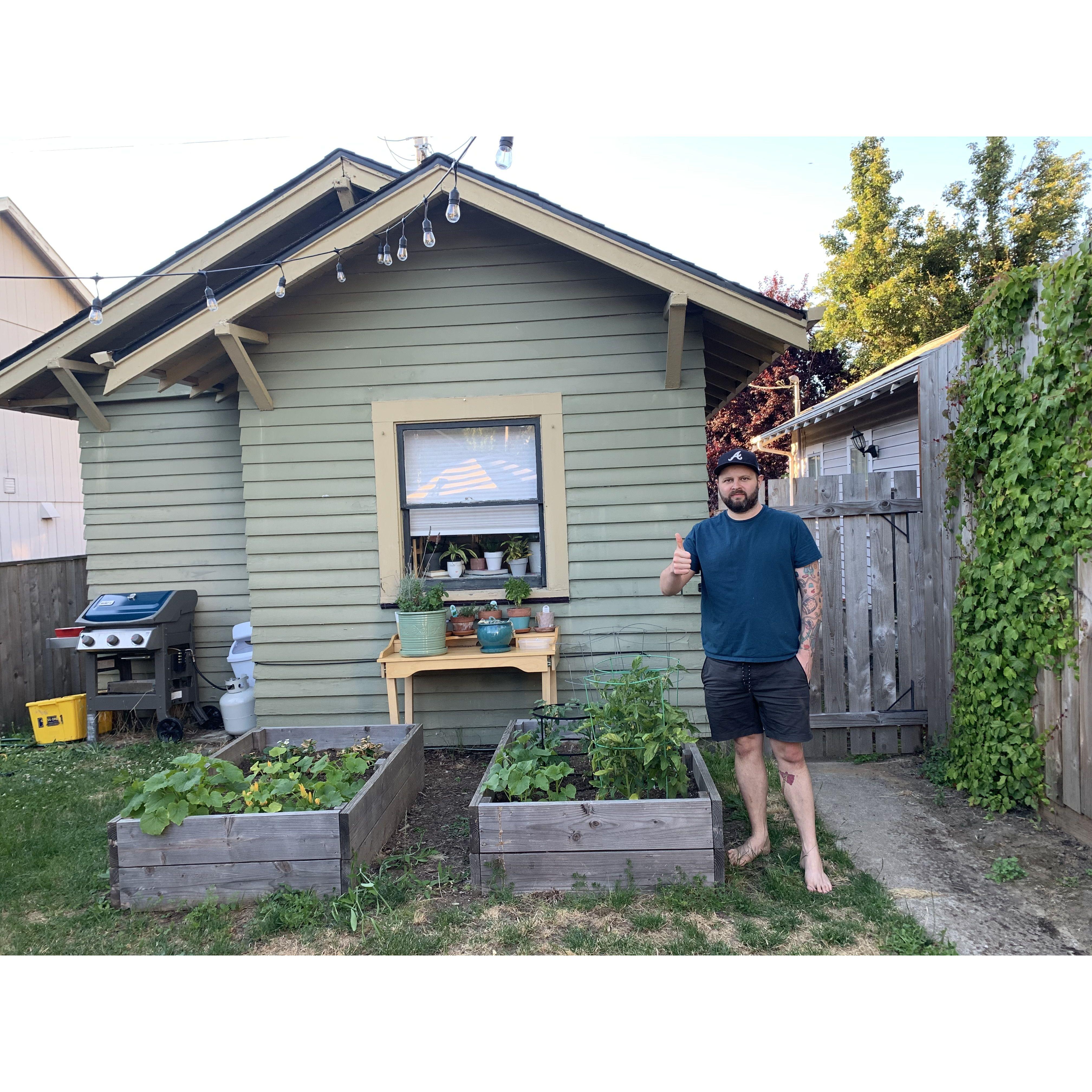 Our sweet garden oasis in our old house.