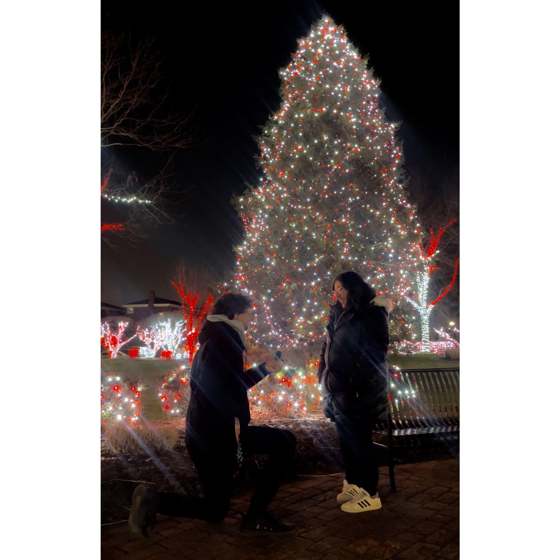When he got down on one knee and I said yes! December 2022