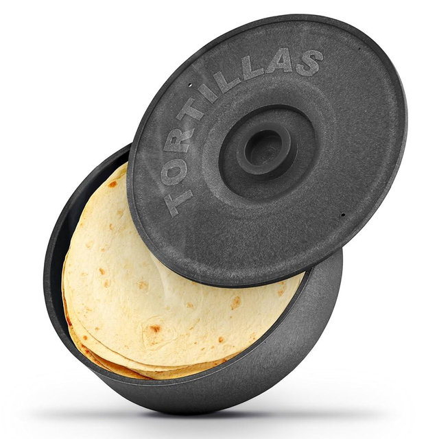 8.5" Large Tortilla Warmer, Dishwasher & Microwave Safe Tortilla Holder with Lid, BPA Free Plastic Tortilla Steamer for Taco Bar, Durable Tortilla Storage Container for Restaurants, Bars, & Parties
