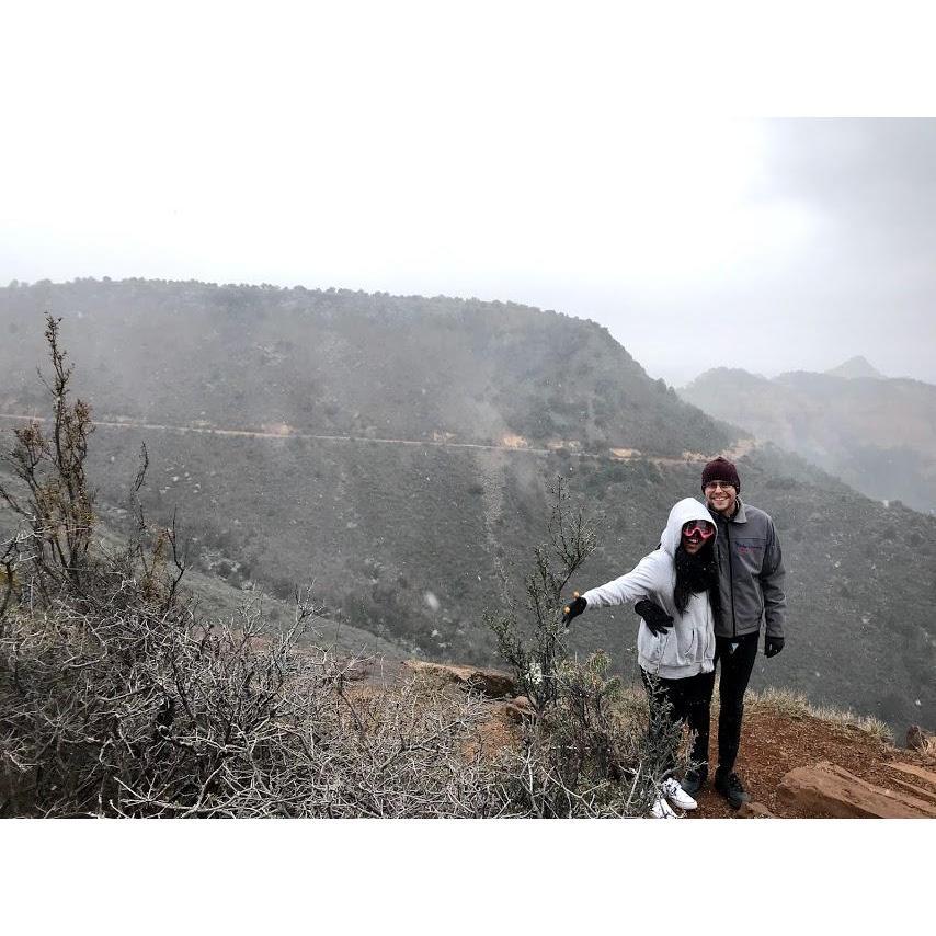 We love adventuring together <3 this was from taking an ATV up a mountain in the pouring snow!