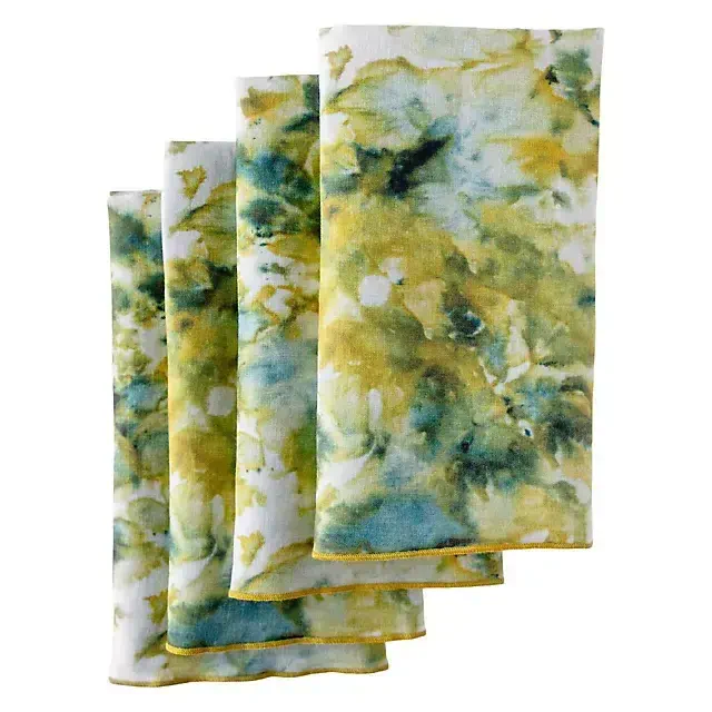Goldie Home Linen Marble Print Napkins, Set of 4