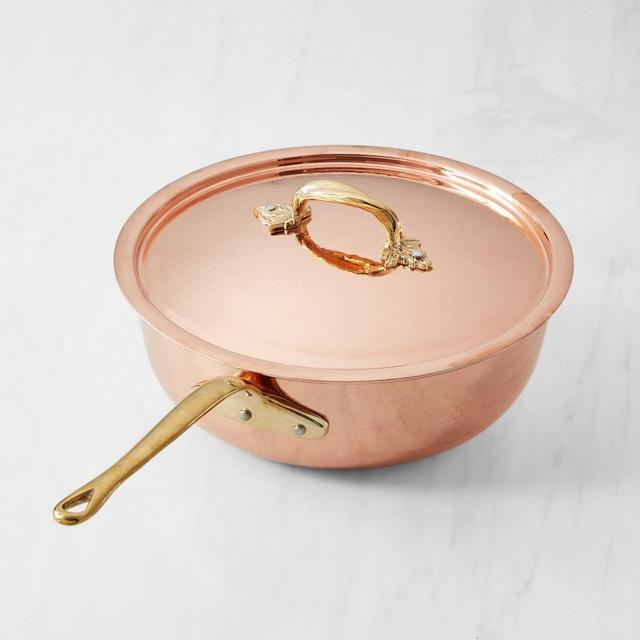 Ruffoni Historia Hammered Copper Chef Pan with Vine Lid, 4-Qt.