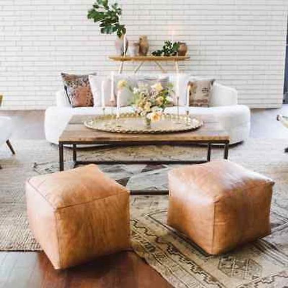 Set of 2 Moroccan pouf