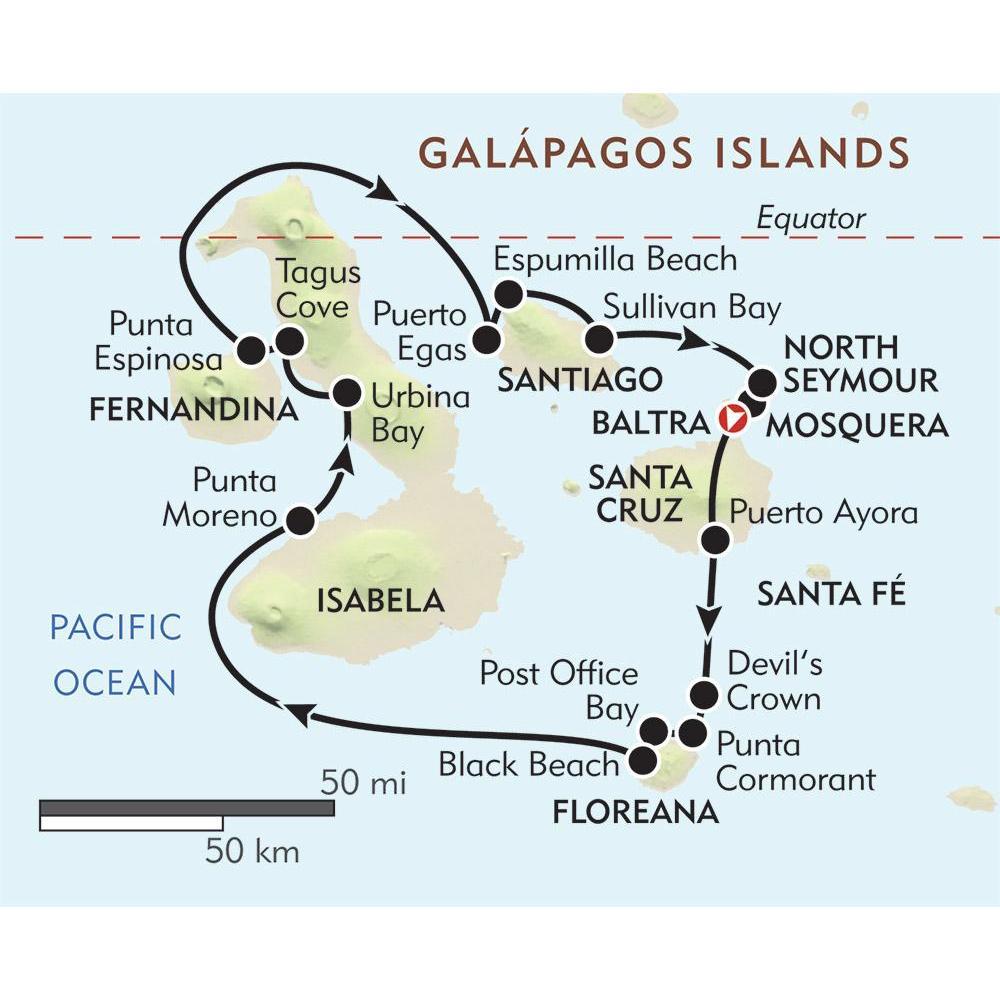 The islands we'll visit on our Galapagos adventure