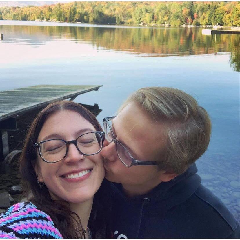 In bliss after he proposed the night before. This was before we called everyone!