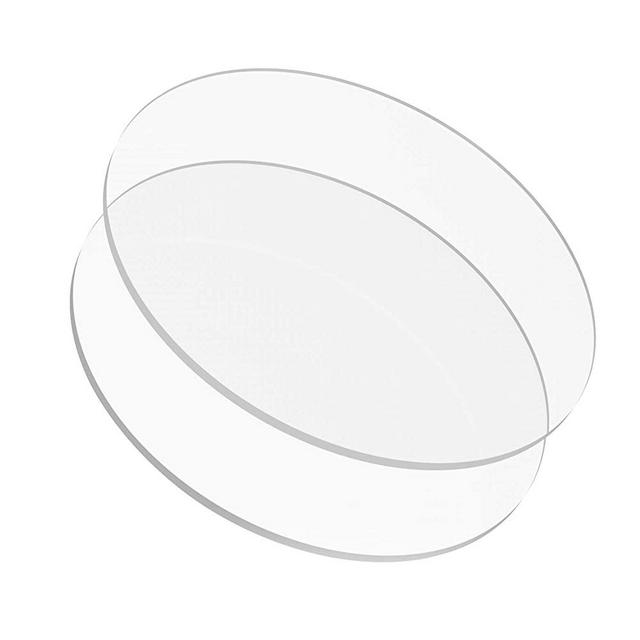 Lacupella 6.25 inch Buttercream Acrylic Round Cake Disks Set of 2 (0.18 or 3/16 inch thick) - Great for Serving Bake Goods and Art Craft Project UPDATED version