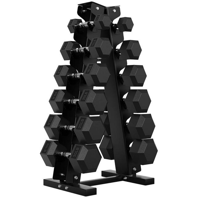 HANDBODE Hex Weights Dumbbells Set with Rack, 100-550 lb Rubber Coated Dumbbell Sets with Storage, Free Hand Weight for Strength Training, Exercise, Fitness, Home, Gym, Heavy Duty