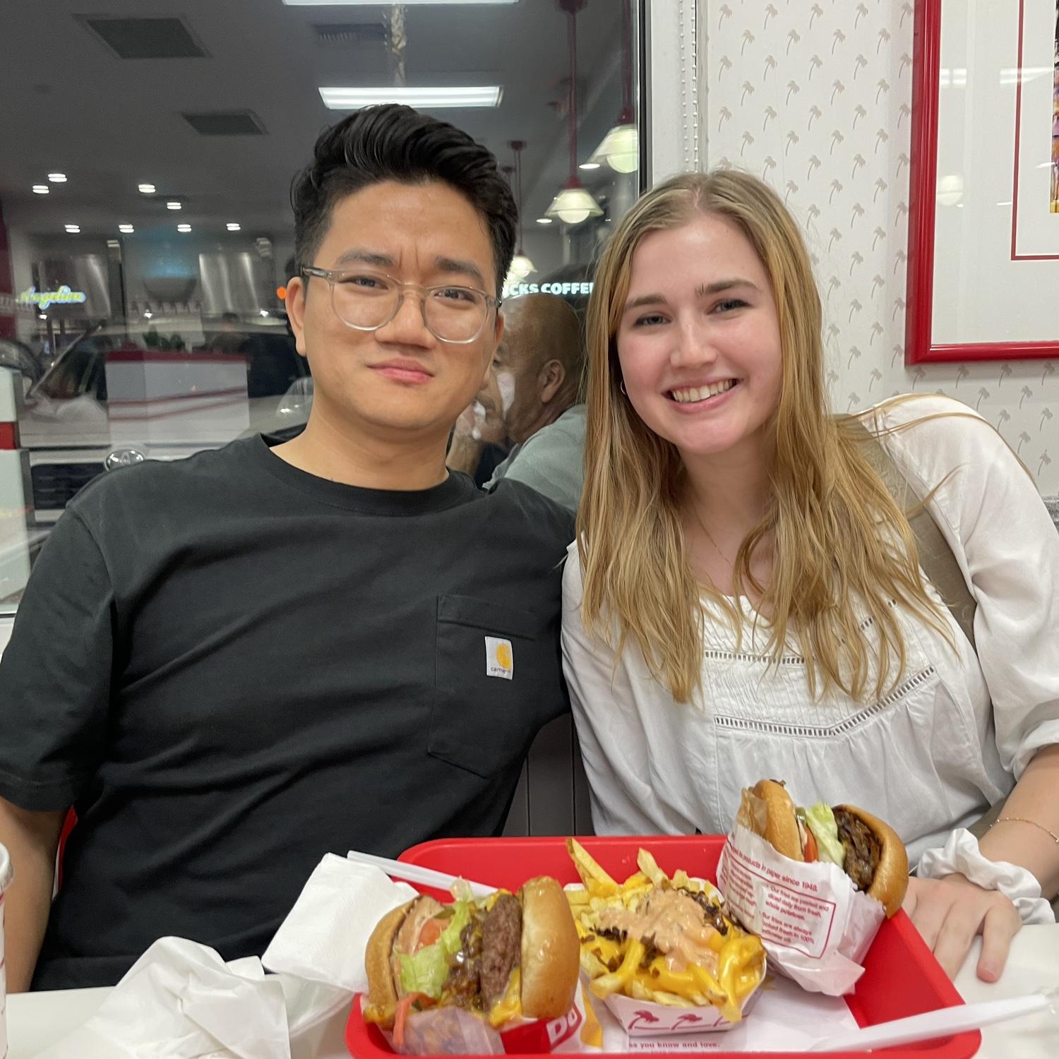 Emily's first In-N-Out experience!