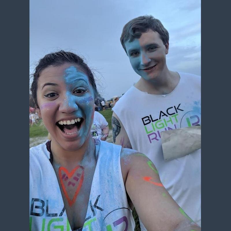 We did a color run! This was before any running had actually happened, but I assure you running did ensue