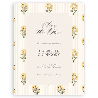Honey, Beige Wedding Digital Save the Date - Nelia Portrait