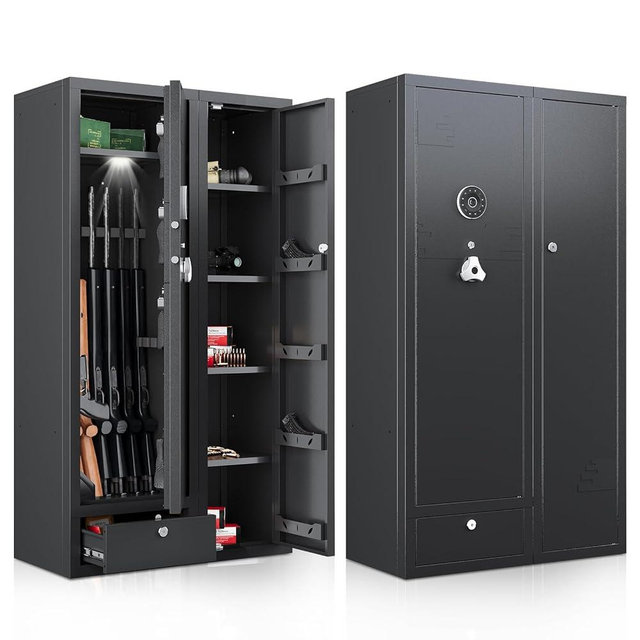 KAER 15-20 Gun Safe,Gun Safes for Rifles and Pistols,Rifle Safe,Gun Cabinet,Gun Safes for Home,Gun Safe for Rifles with Digital Keypad,Drawer,Removable Shelf (Unassembled)