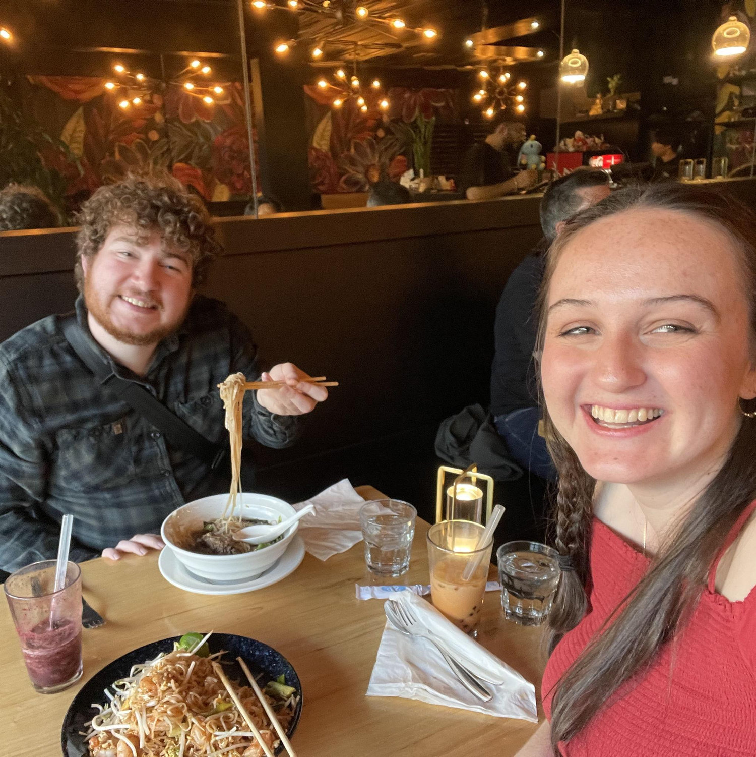 One year anniversary date at our favorite restaurant in Chicago! It's called Anna's Thai Kitchen :) -- May 2025