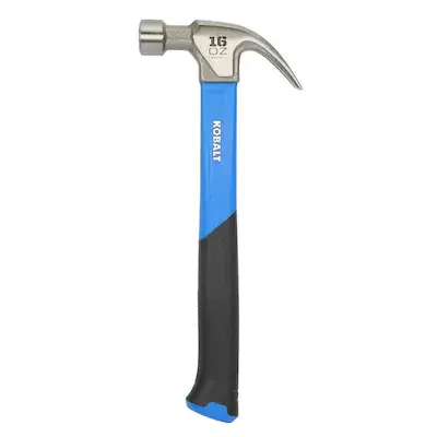 Kobalt 16-oz Smooth Face Steel Head Fiberglass Claw Hammer