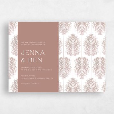 Café au Lait, Brown Wedding Invitation - Curacao Landscape