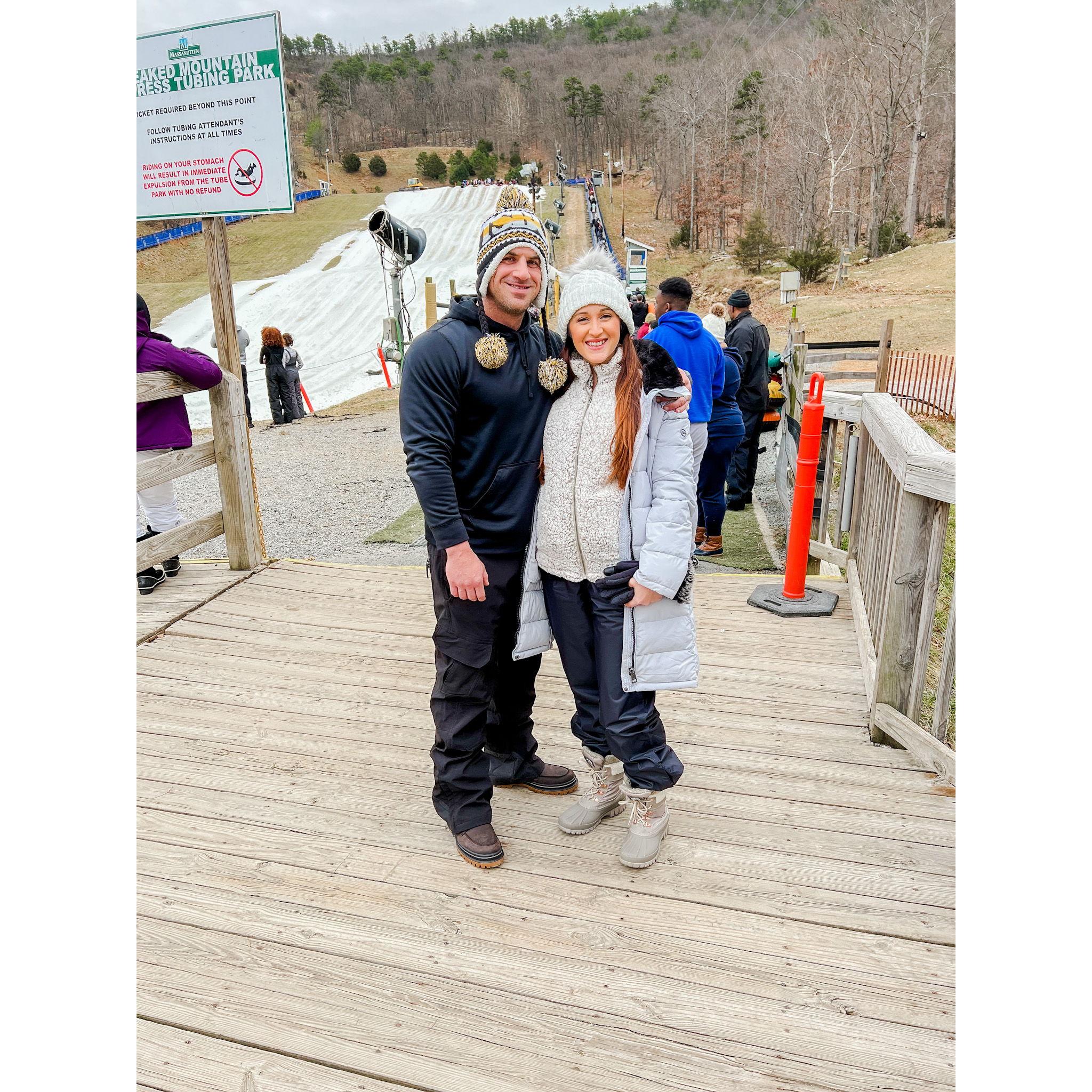 Fun Fact: Jacquie was pregnant here and peed her pants on the way down this snow slide! Good times!