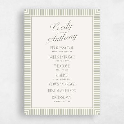 Multi-Colored Wedding Program - Connell