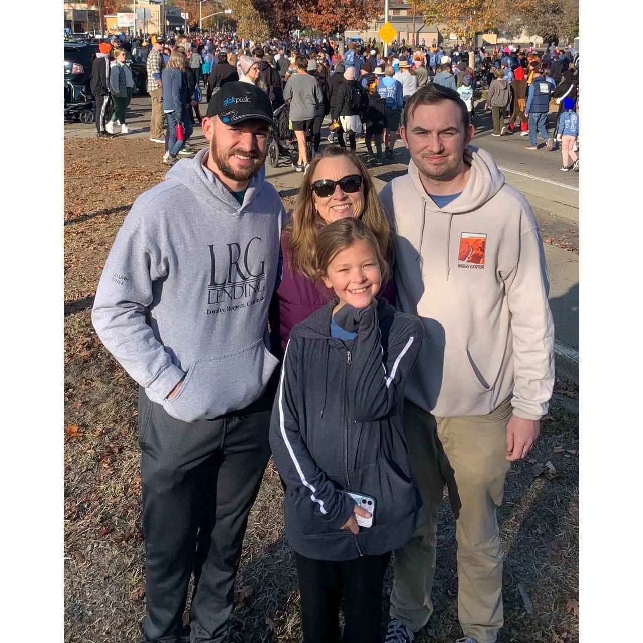 Every year we do Run to Feed the Hungry with our whole family.  This photo is from 2022.