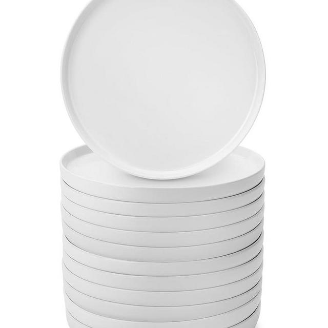 BTaT- White Dessert Plates, 12 Set, 8.2", Small Plates for Appetizers, Small Plate, Small Appetizer Plates ceramic, Small White Plates, Dessert Plates Porcelain, Dessert Plates Ceramic Dessert Plates