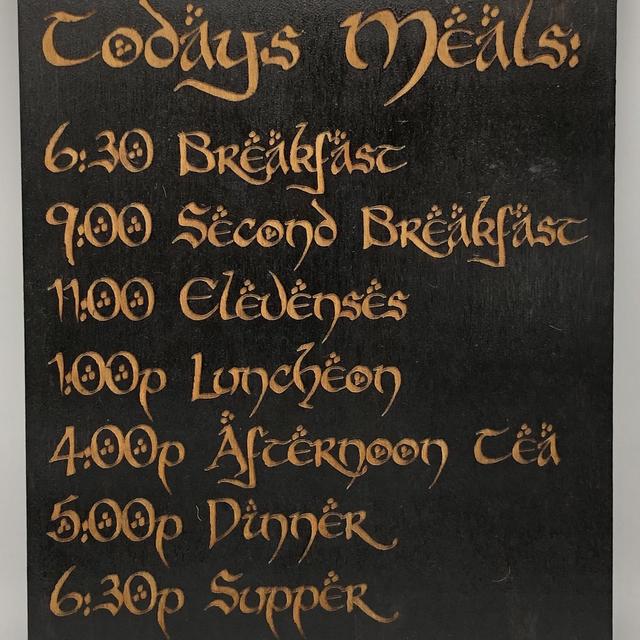 Lord of the Rings Inspired - Hobbit Meal Times