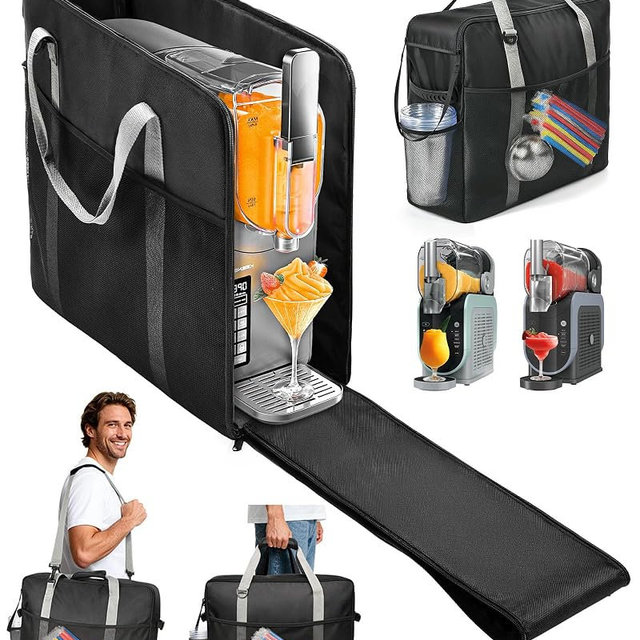 BS-VOG Carrying Bag for Ninja Slushie Machine FS301 & FS300, Portable Travel Tote Storage Bag with Front-Opening Design for Frozen Drink Maker, Thick Padded Protector for Machine Accessories