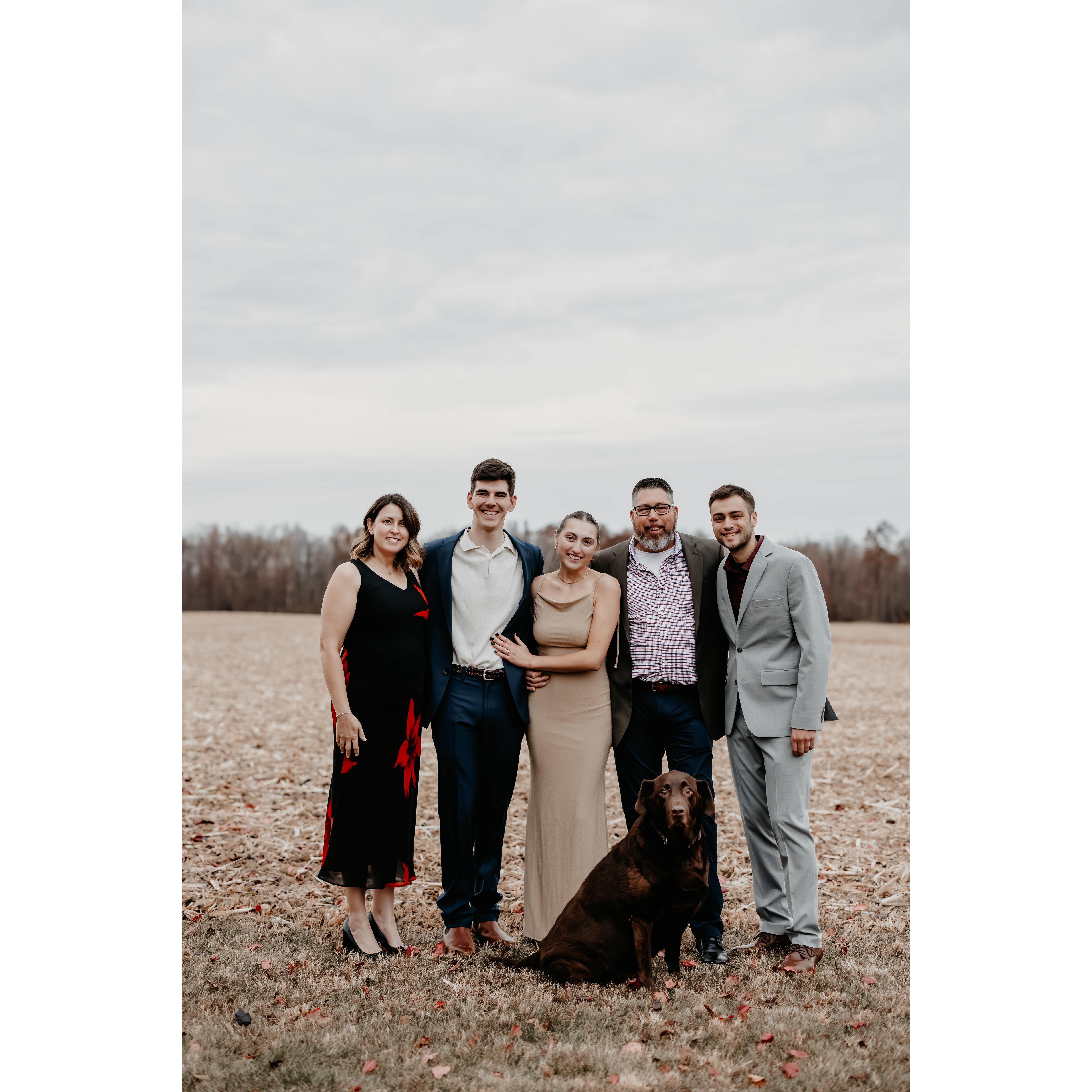 With the Bride's family.