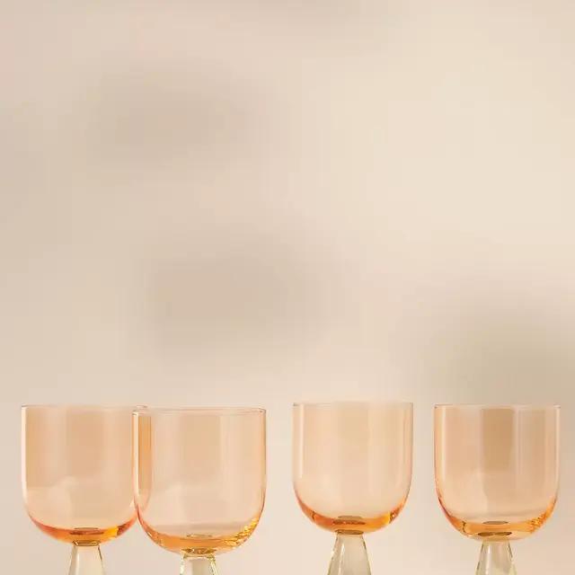 Ramona Wine Glasses, Set of 4 (Peach)