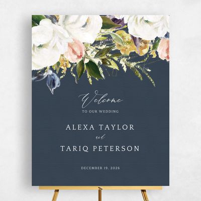 Navy, Blue Wedding Sign - Octavia Portrait