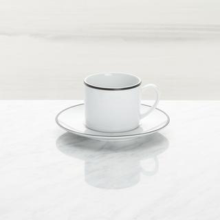 Aspen Band Espresso Cup with Saucer, Set of 4