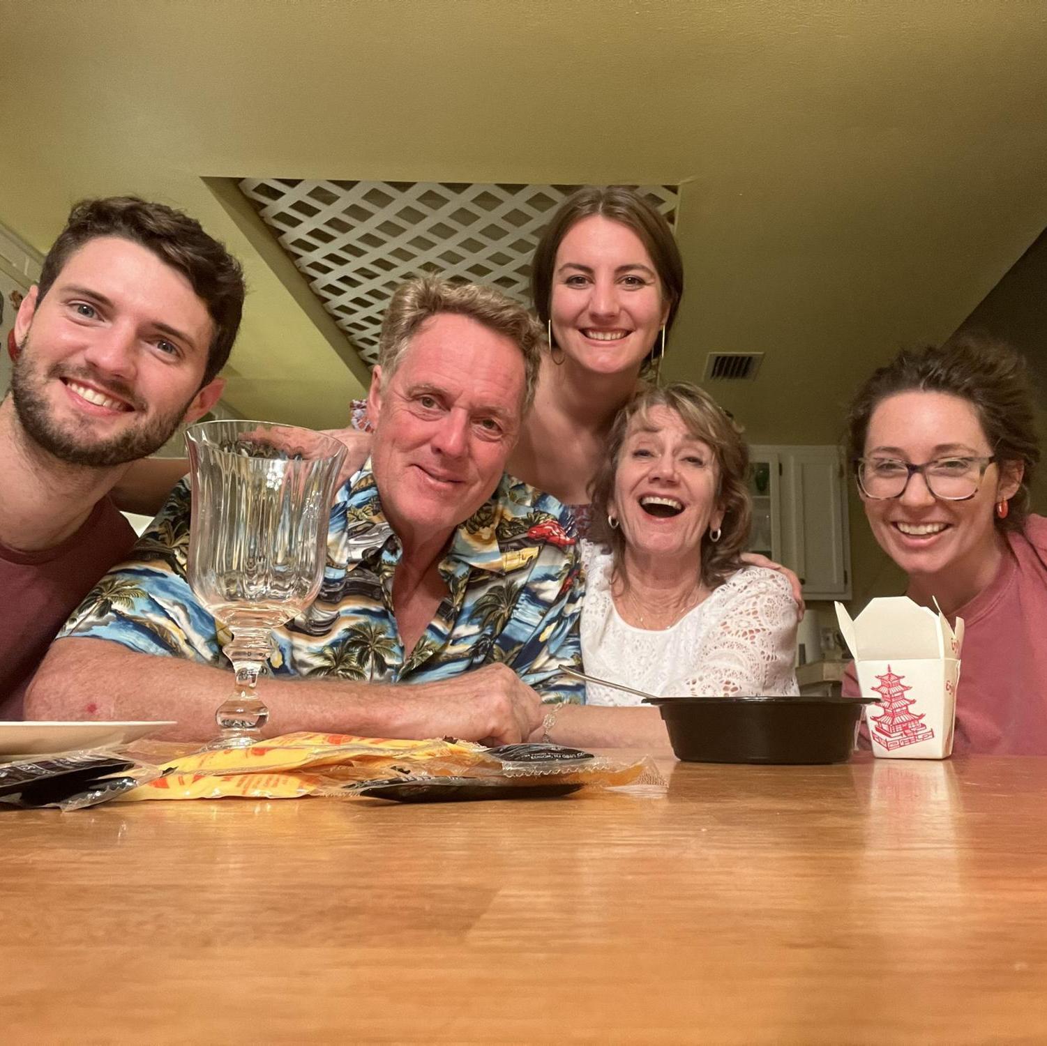 August 2022: The night we got engaged! Celebrating with Lindsay's family :)