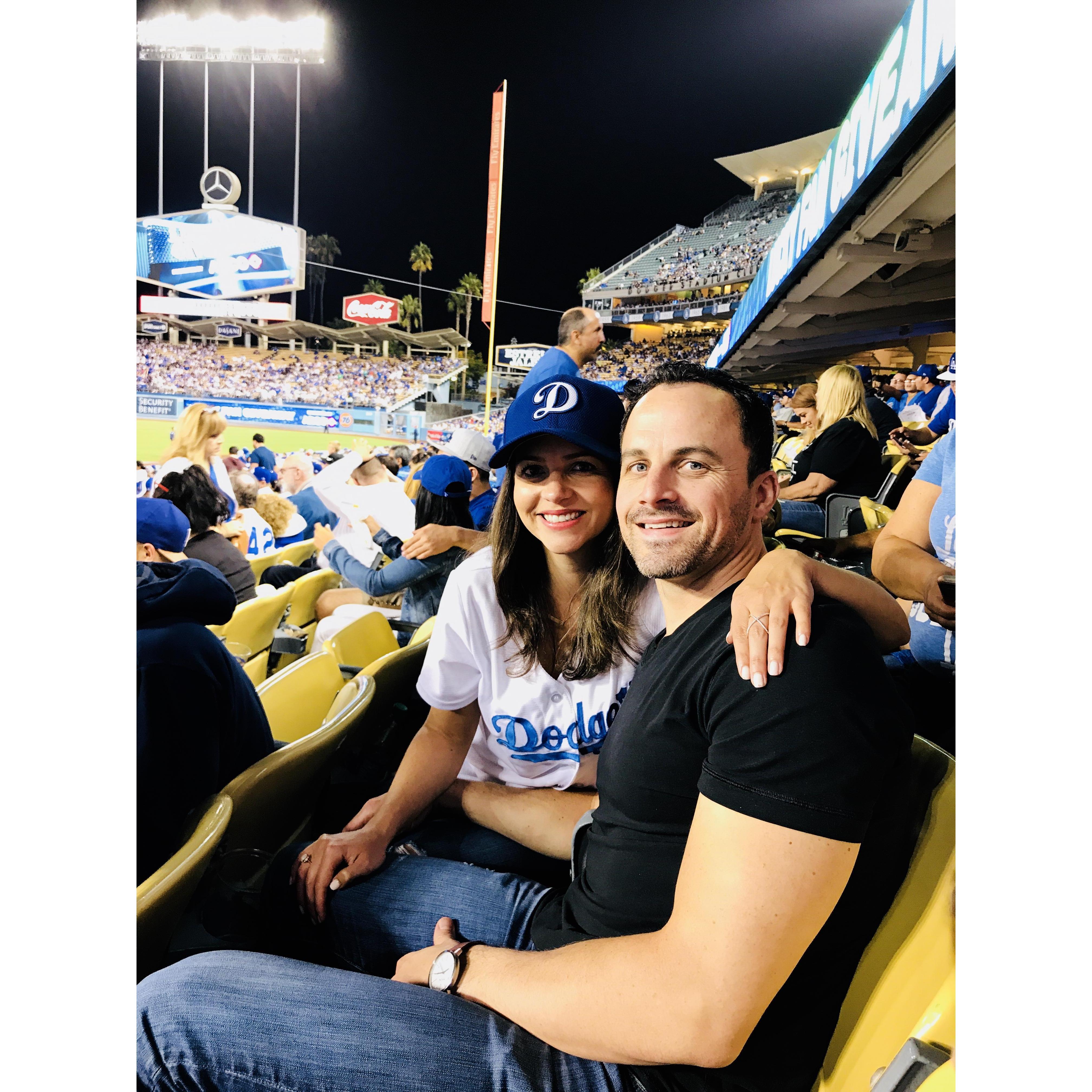 Dan's 1st Dodger game. Danielle's 289,456,342 Dodger game.