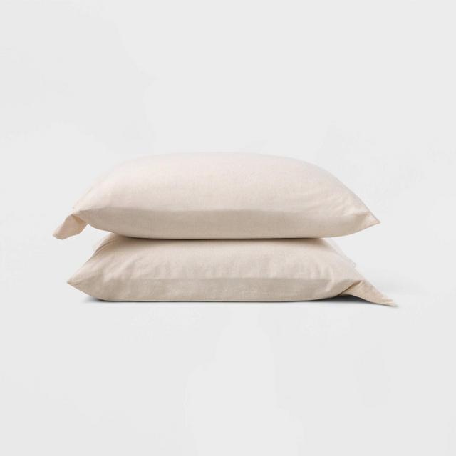 Standard Jersey Solid Pillowcase Set Natural - Casaluna™