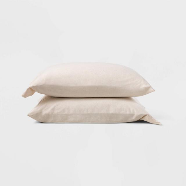 Standard Jersey Solid Pillowcase Set Natural - Casaluna™