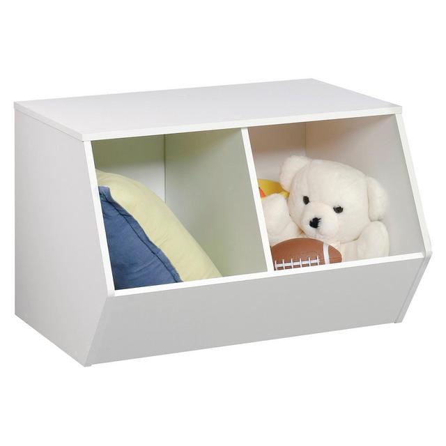 Stackable Laminate 2-Compartment Bin White - Pillowfort™