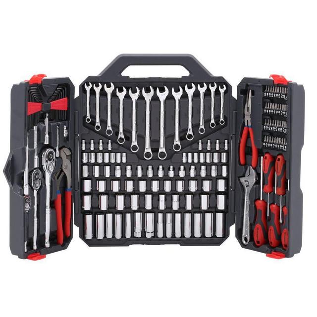 1/4 in., 3/8 in. and 1/2 in. Drive 6 and 12 Point SAE/Metric Mechanics Tool Set (170-Piece)