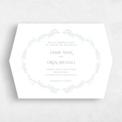 Blue Diamond Wedding Invitation - Kently Landscape