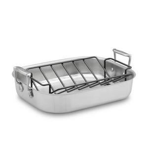 All-Clad Stainless-Steel Small Roasting Pan with Rack