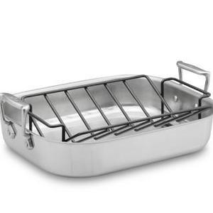 All-Clad Stainless-Steel Small Roasting Pan with Rack