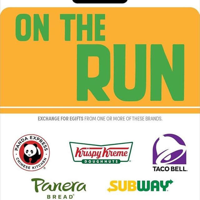 One4all On The Run Physical Gift Card - $50