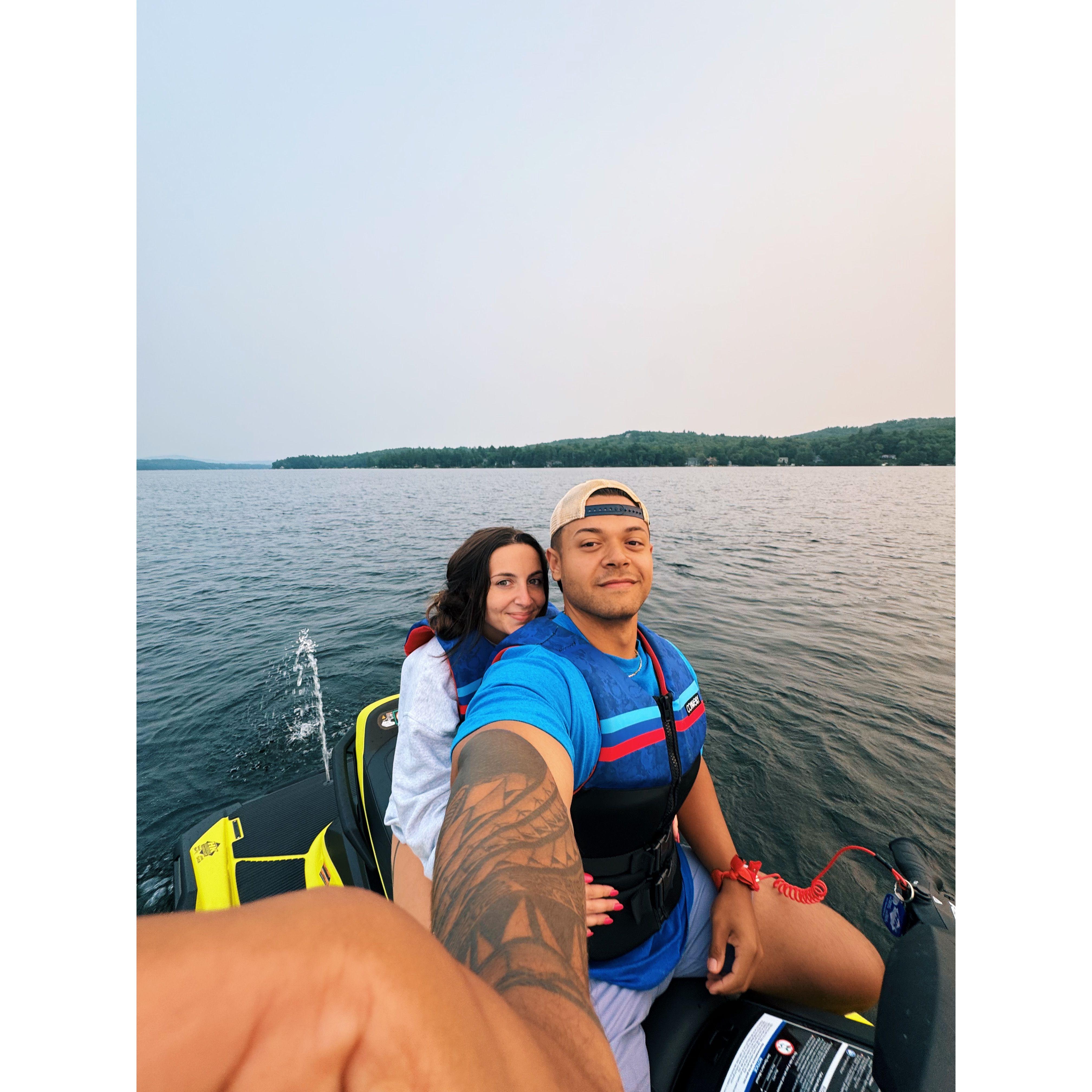 Jet-skiing in New Hampshire.