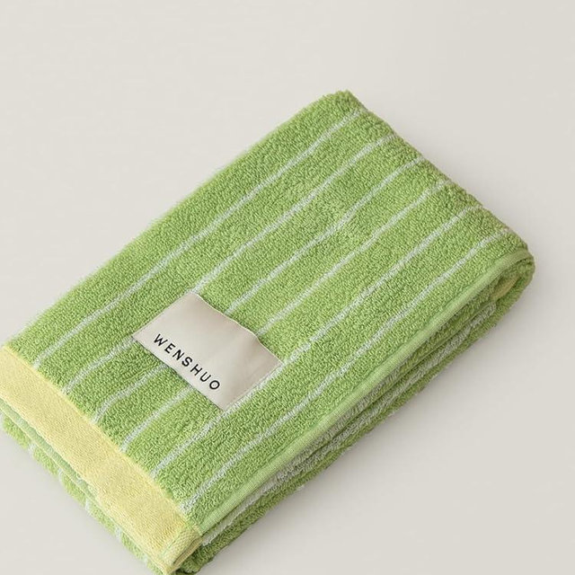 WENSHUO Charming Yellow Mustard-Striped Pure Cotton Hand Towel,100% Combed Cotton,Luxury Towel,Super Absorbent(Pack of 1) (29.53" L × 13.39" W)