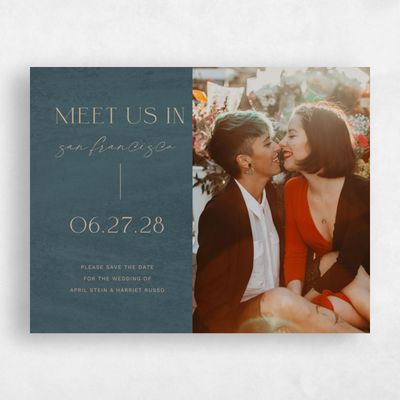 Deep Blue Spruce Wedding Save the Date - Belanger Photo