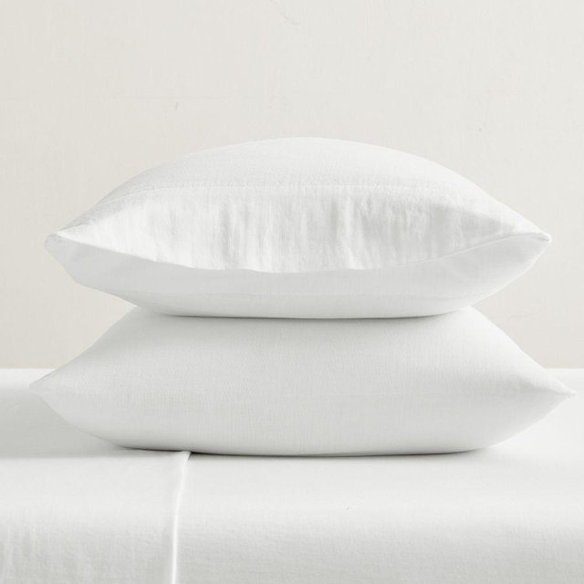 Airy Cotton Pillowcases, White, King, Set of 2
