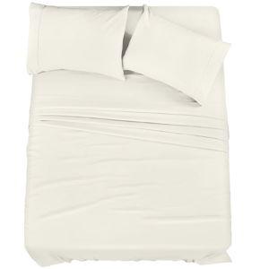 Utopia Bedding King Bed Sheets Set - 4 Piece Bedding - Brushed Microfiber - Shrinkage and Fade Resistant - Easy Care (King, Ivory)