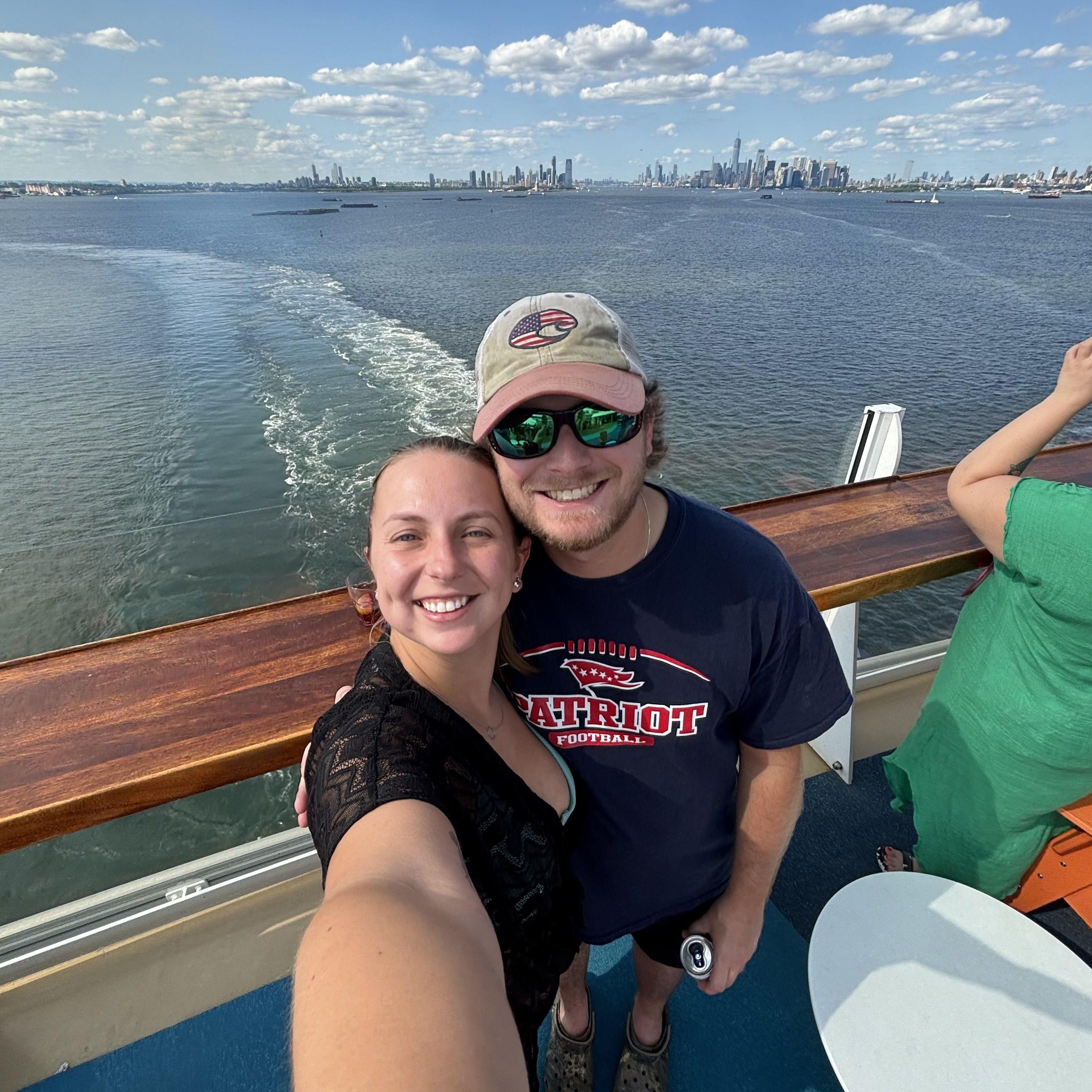 One of 1000 picture from our cruise with the Sucics, you can see the NYC skyline behind us!