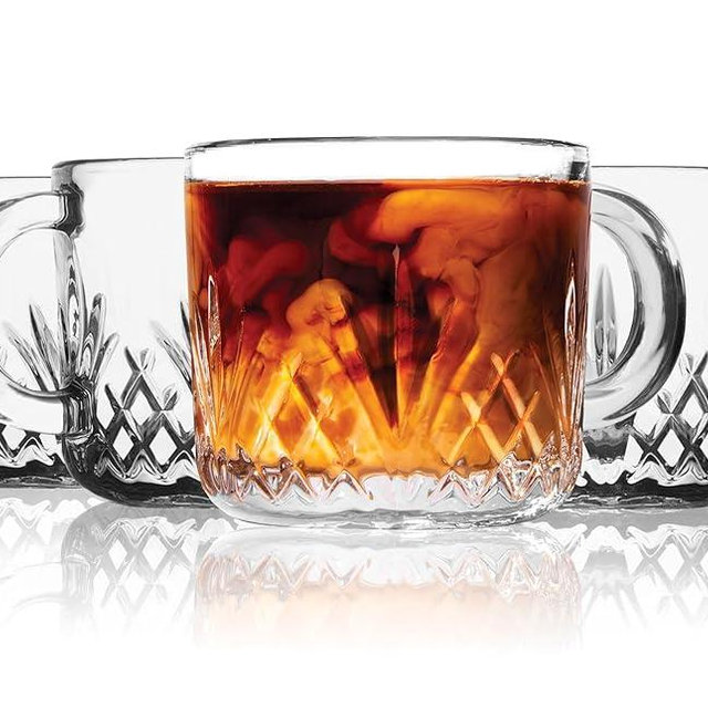 Godinger Mini Espresso Coffee/Tea Cups - Glass - 4oz, Set of 4