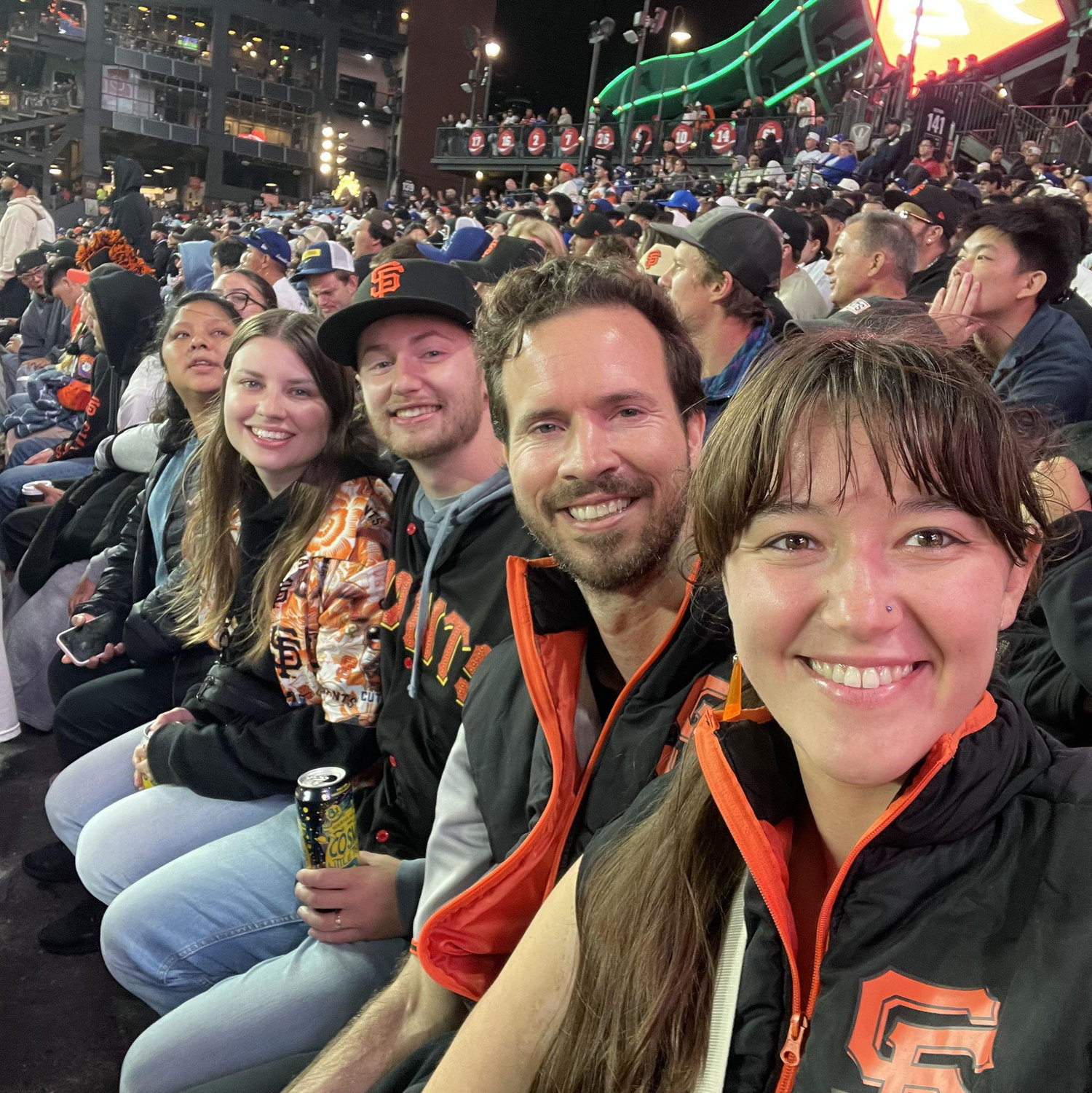 Watching the Giants beat the Dodgers with a walk off grand slam with Spencer and Faith