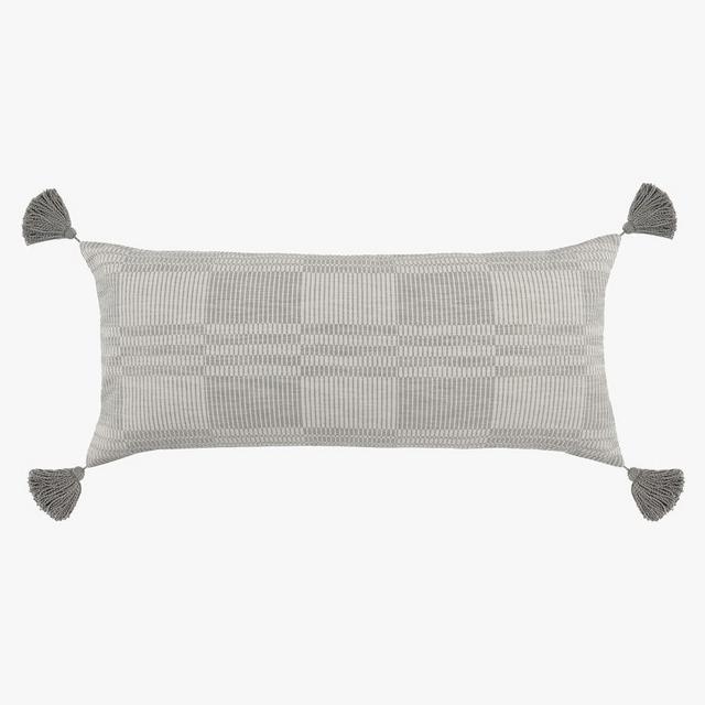 Morro Striped Pillow, 16 x 36", Gray