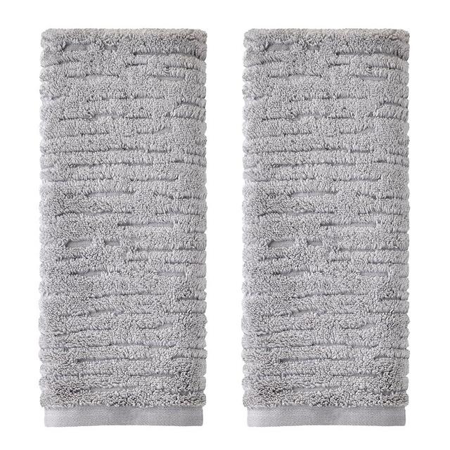 SKL Home CloudSoft Cotton Luxury Hand Towel 2pc Set for Bath/Kitchen/Bar & Gift, Gray