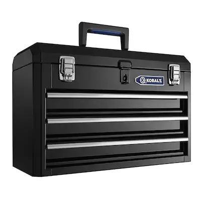 Shop Kobalt Kobalt Portable 20.67-in 3-Drawer Black Steel Lockable Tool Box