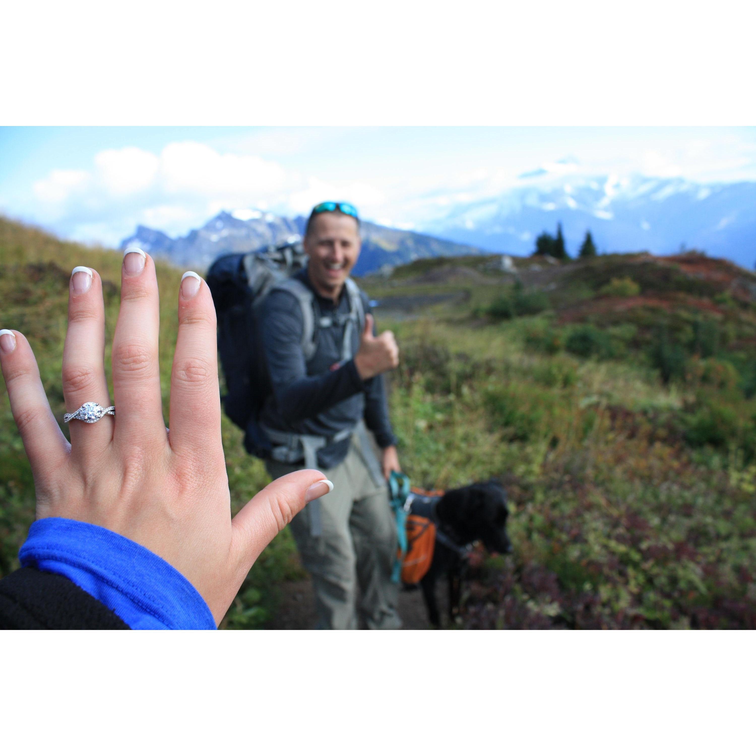 Yellow Aster Butte hike where he popped the question!
